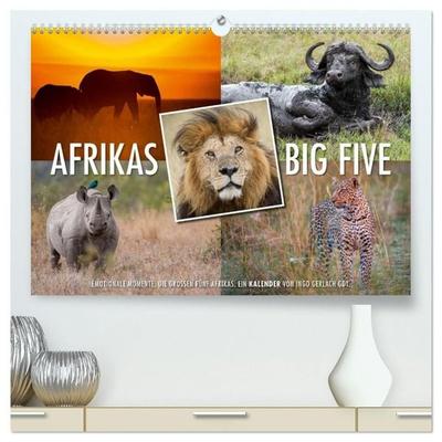 Emotionale Momente: Afrikas Big Five (hochwertiger Premium Wandkalender 2027 DIN A2 quer), Kunstdruck in Hochglanz