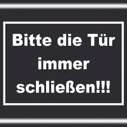 HB-Druck Schild Bitte die Tür immer schließen weiss-schwarz A3 (297x420mm)