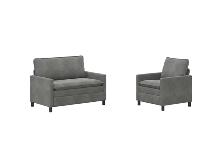 RJPLMFV Sofa, Velours, Dunkelgrau, 2-teilig Stabiler Metallrahmen, doppellagige Kissen, abnehmbare Bezüge, modernes Design