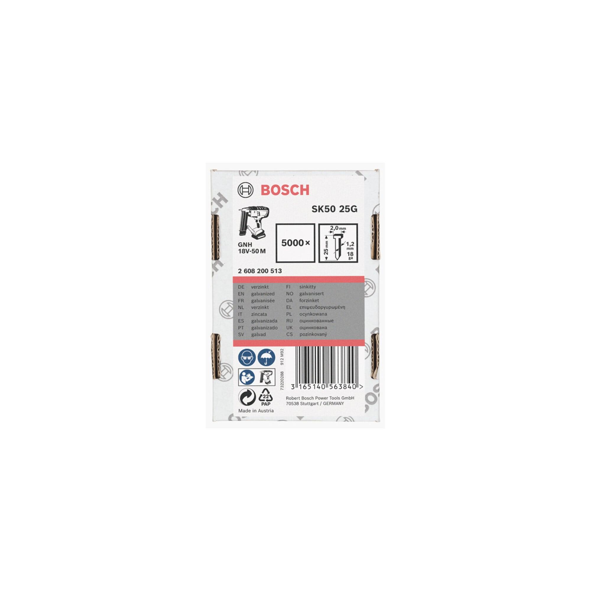 BOSCH Senkkopf-Stift SK50 25G 1,2 mm 25 mm verzinkt (2608200513)