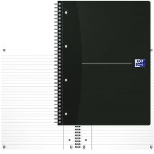 Oxford Collegeblock 100050227 Smart Black, A4, Innen- und Außenrand, 90 g/m², 70 Blatt, liniert
