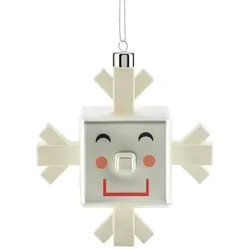 Weihnachtsanhänger Schneeflocke Snowray Alessi silberfarben mehrfarbig, Designer Massimo Giacon, Marcello Jori, 10x10.2x6 cm