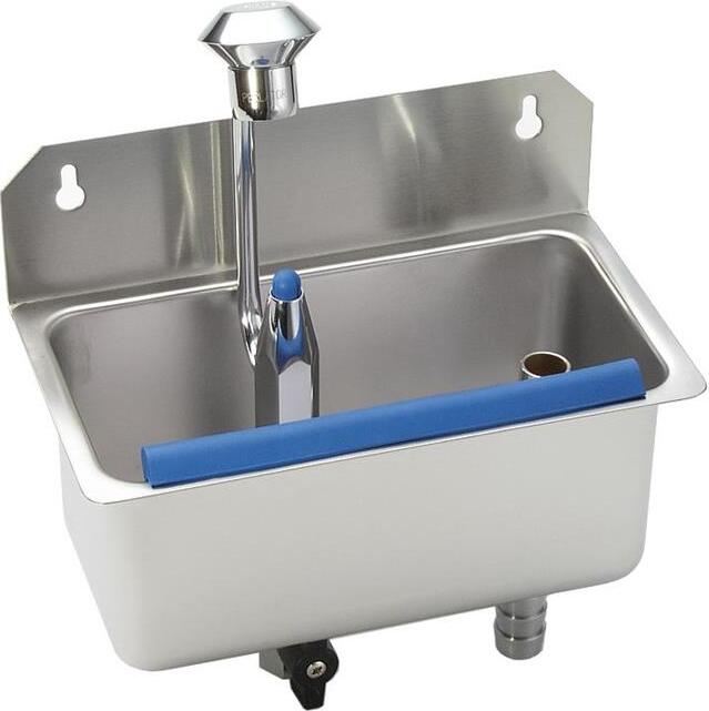 Knopfwaschbecken mit Waschsystem zur Wandmontage der Profi Line Arbeitsplatte 220 x 120 x 90 mm - Hendi 755174