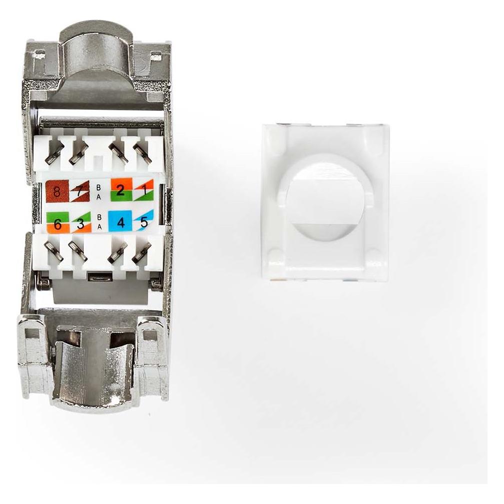 Nedis Keystone | CAT6a | RJ45 Buchse | S/FTP | Metall | Box (S/FTP, CAT6a) (CCGB89730ME)