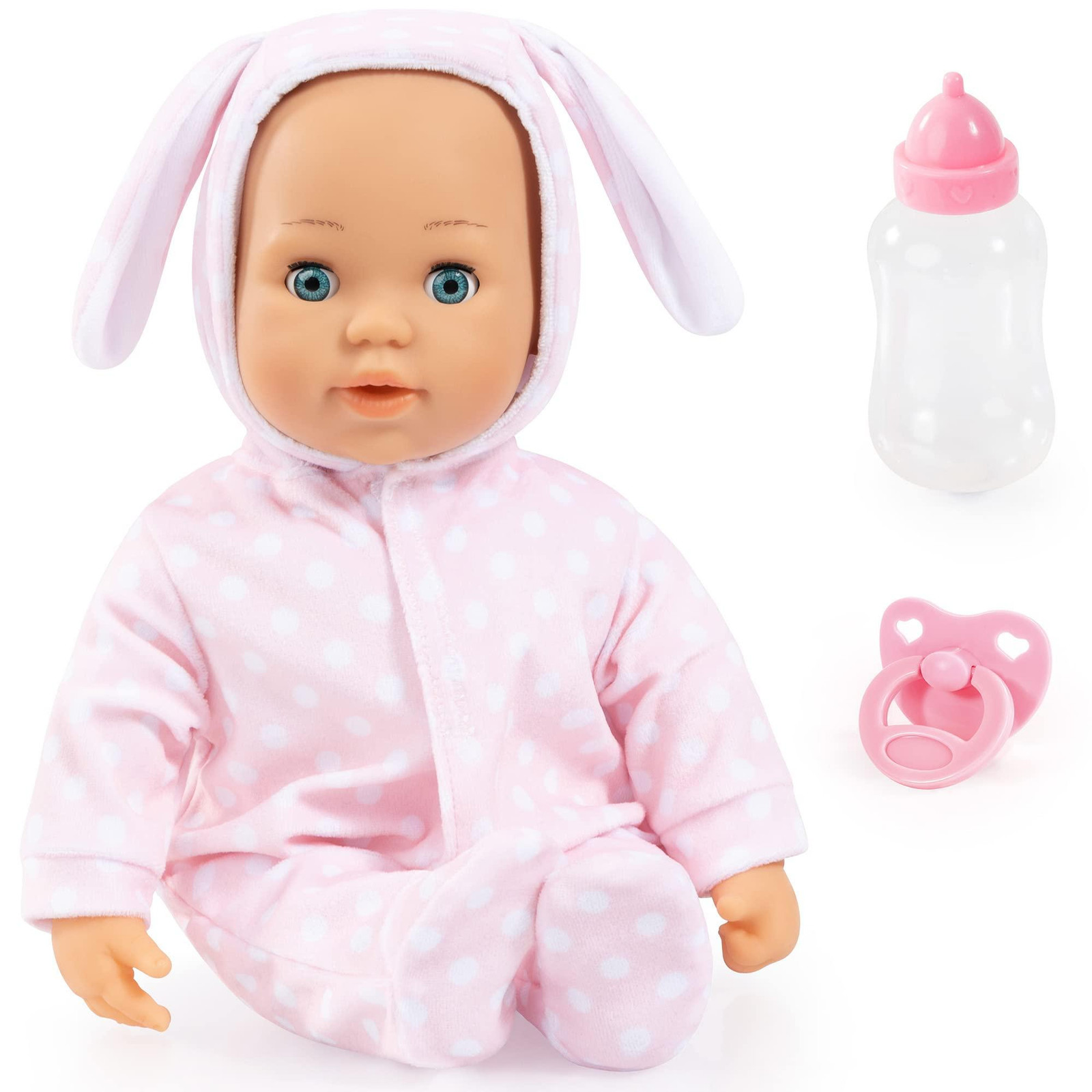 Bayer Design Panenka Anna Popende Babypoppet met 24 geluiden, Zachte Body en Gesloten Oogjes, 38 cm