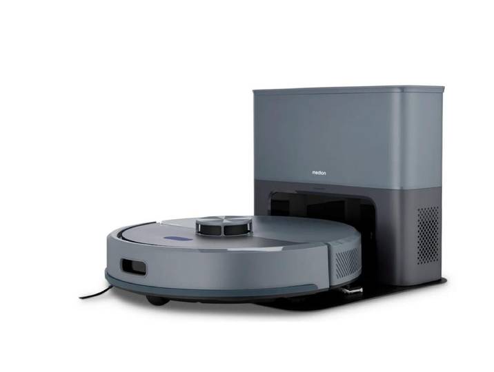 MEDION Saugroboter Saug- und Wischroboter MD 100051 , grau (blau schwarz), Saugroboter, Saugroboter