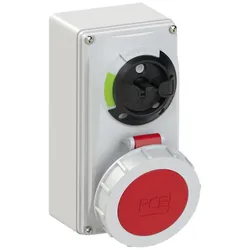 PCE 61232-9 CEE-Steckdose abschaltbar kompakt 32A 3p 9h IP66/IP67 612329