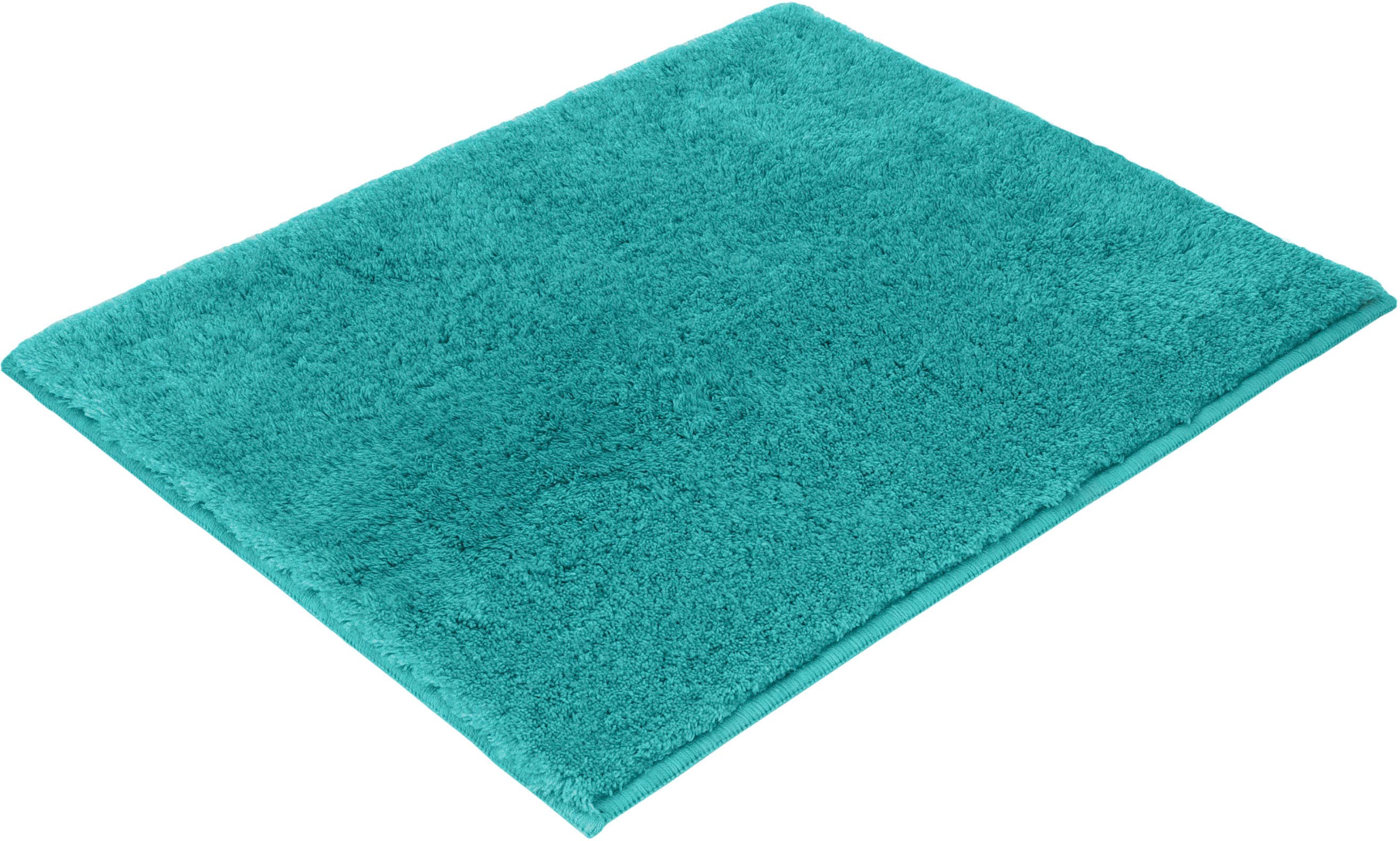 Badematte VOSSEN "Timeless", blau (lagoon), H:10mm, Polyacryl, Badematten, Badematte lagoon rechteckig (70cm x 120cm ), 1 Stk.