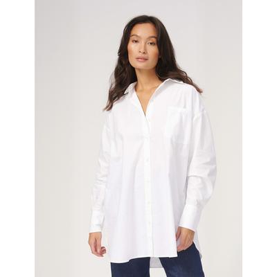 Hemdbluse TEESHOPPEN "TEESHOPPEN Shirt Oversized", Damen, Gr. L, weiß, Obermaterial: 100% Baumwolle, Blusen Hemdbluse
