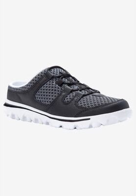 Women's TravelActive Slide Flat by Propet in Black (Size 11 M)