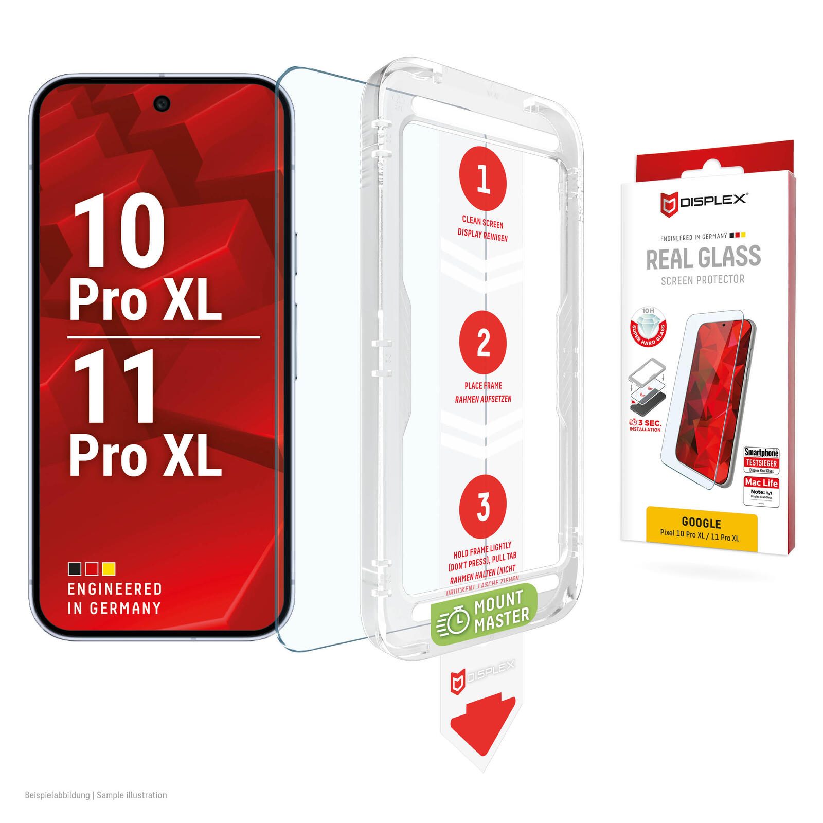 DISPLEX Panzerglas (10H, 2D) für Google Pixel 11 Pro XL/10 Pro XL 02298