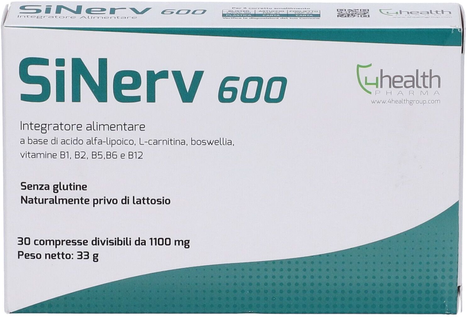 4 HEALTH Srl 4 Health, Sinerv 600, 30 Compresse