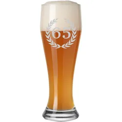 WEIZENBIERGLAS MIT GRAVUR 65. Jubiläum transparent 0,5 l