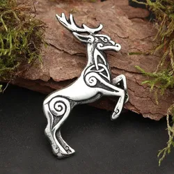 Drachensilber Keltischer Hirsch Schmuck 925 Silber Kettenanhänger - Silber
