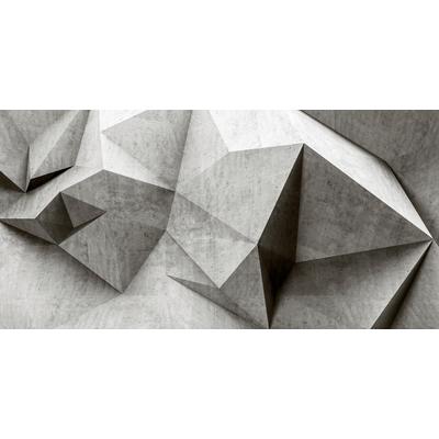 Fototapete LIVING WALLS "Walls by Patel Boulder 1", grau, B:5m L:2,5m, Vlies, Tapeten, Vlies, Wand, Schräge