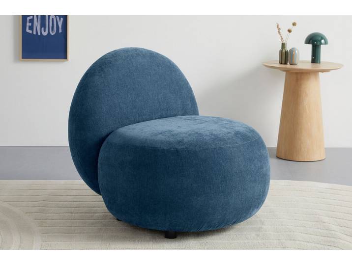 s.Oliver Sessel Bennid, moderner Designsessel mit Lederriemen, softes Design, hochwertig, zum Wohlfühlen in Luxus-Microfaser/Struktur oder in Bouclé