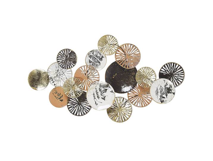 Beliani Wanddekoration Metall kupfer/gold Osmium, Silberfarben, Stadtarchitektur, 91x50x6 cm, Bilder & Rahmen, Bilder, Dekopaneele