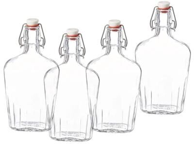 Bormioli Rocco Fiaschetta Pocket Flask, 8.5 oz - Set of 2