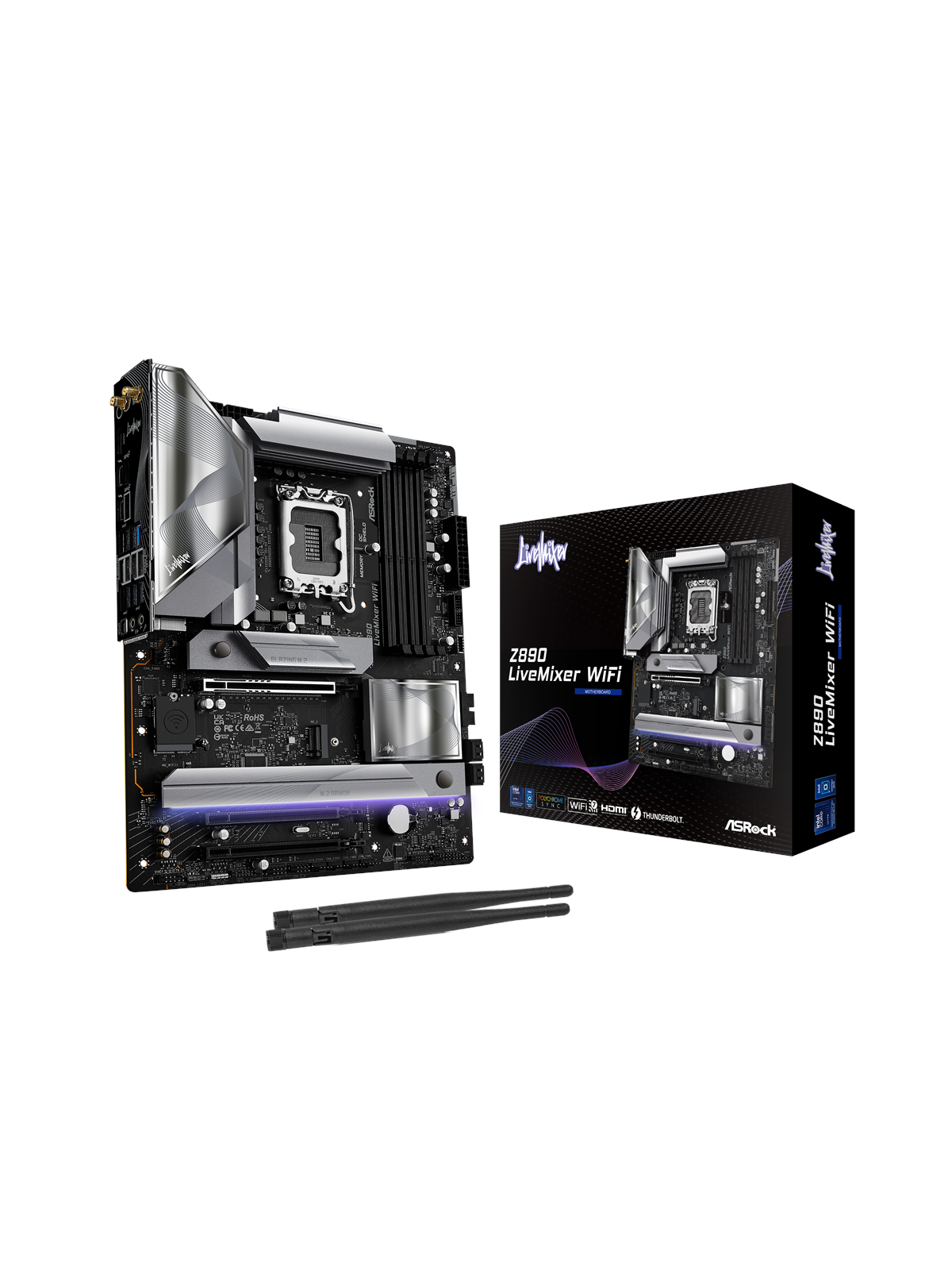 ASRock Z890 LIVEMIXER WIFI Mainboard - Intel Z890 - Intel LGA1851 - DDR5 RAM - ATX