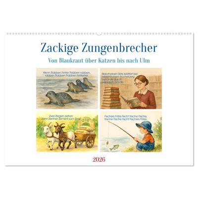 Zackige Zungenbrecher (Wandkalender 2026 DIN A2 quer), CALVENDO Monatskalender