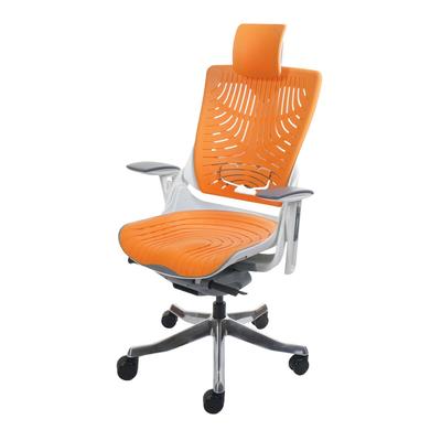 Mendler Bürostuhl MERRYFAIR Wau 2b, Schreibtischstuhl Drehstuhl, Hartschale, ergonomisch ~ orange