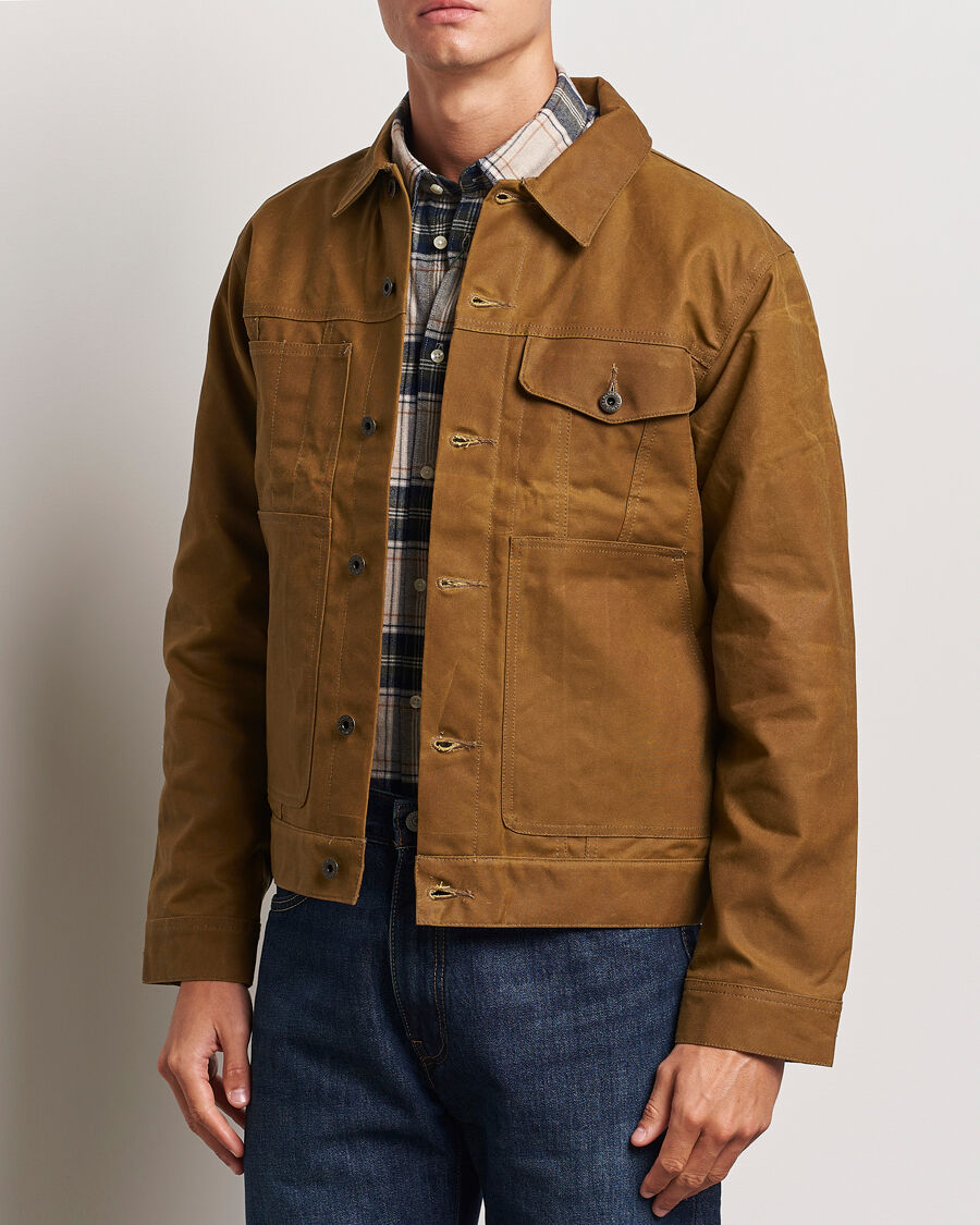 Filson Short Lined Tin Cloth Cruiser Dark Tan men M Brun
