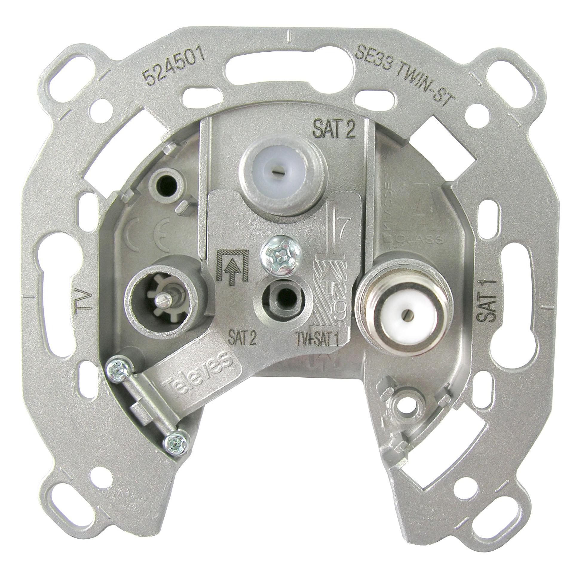 Televes Antennendose SE 33TWIN-ST EINZEL 3-Loch mit DC Durchlass (SE33TWIN-ST) (Antennendose) (524501)