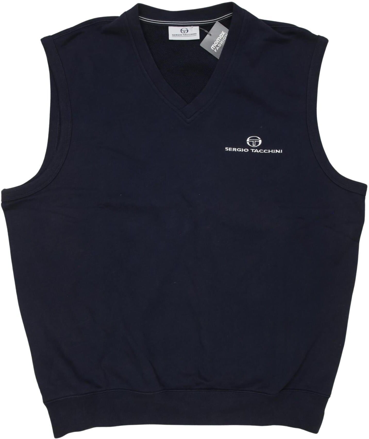 Sergio Tacchini Herren Sweater, Marineblau, Gr. XL, Baumwolle / Synthetik - Second Hand