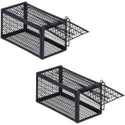 Relaxdays Lebendfalle Mäuse und Ratten 2er Set Schwarz