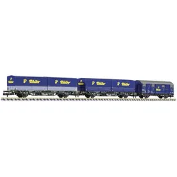 Liliput DB 3-tlg. Set Tchibo-Zug verschiedene Güterwagen (Spur N)