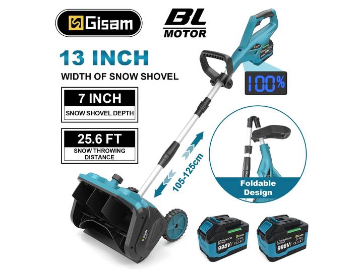 Gismo 13 pouces sans brosse électrique chasse-neige balayeuse de neige sans fil propre rue cour outil électrique pour Makita 18V batterie broche