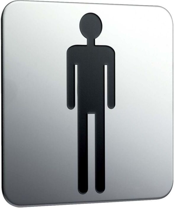 Emco Türschild System 2 357600001 chrom, Aufschrift Herren