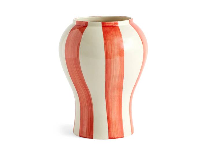 HAY Vase S Sobremesa stripe 22 cm Red