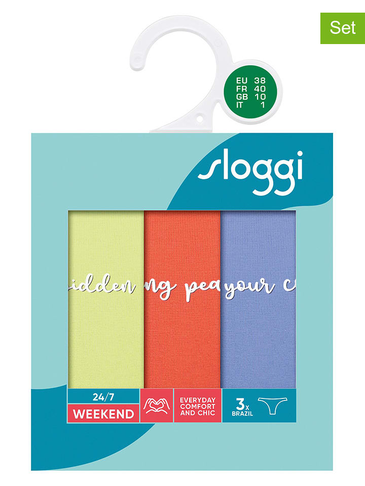 Sloggi 3er-Set: Strings in Bunt - 38