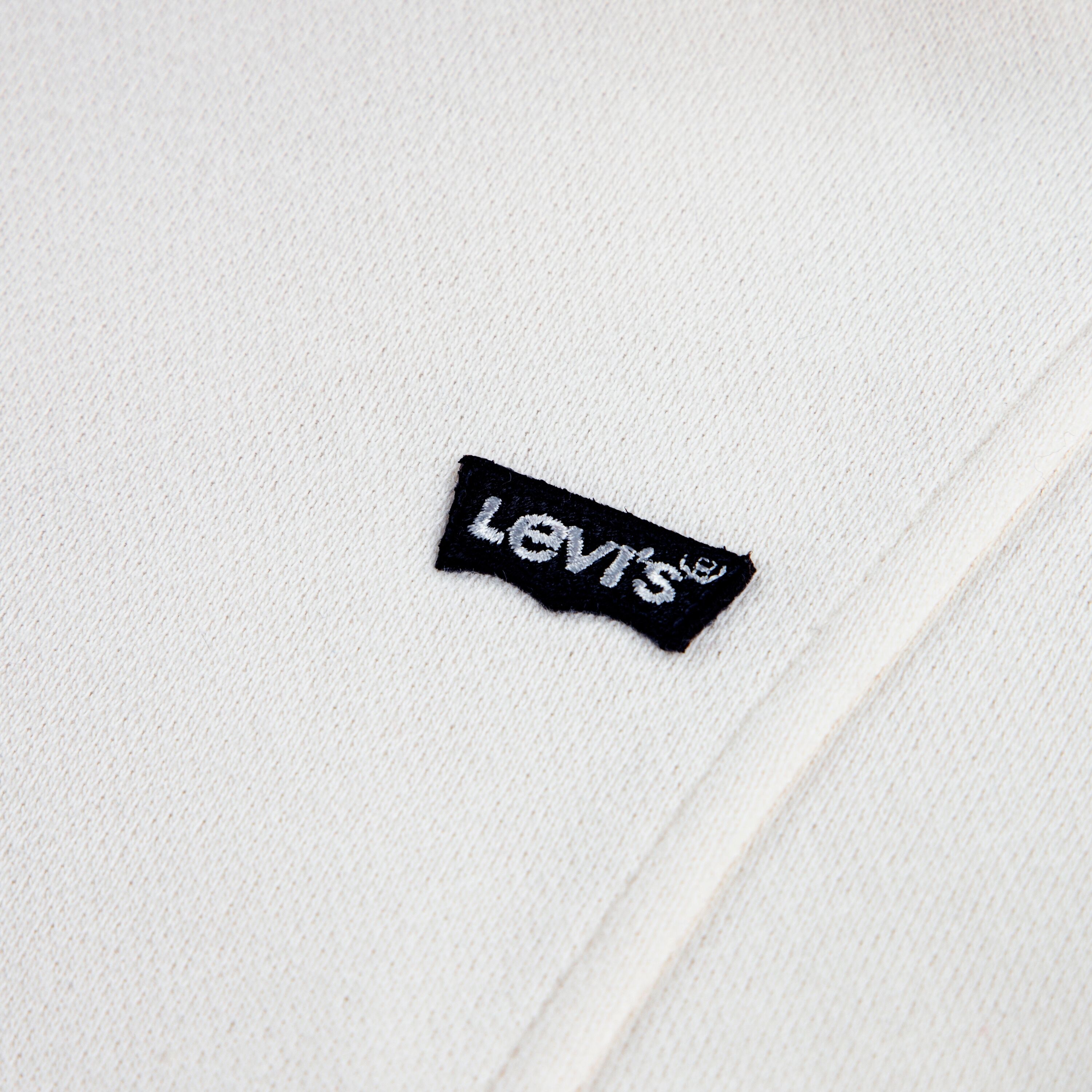 Kapuzensweatshirt LEVI'S KIDS "LVG BATWING PATCH HOODIE", Mädchen, Gr. 5 (110), gardenia, Sweatware, Obermaterial: 60% Baumwolle, 40% Polyester, unifarben, Bündchen mit Daumenlöchern, Sweatshirts Kapuzensweatshirt, mit Daumenloch