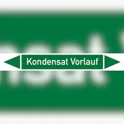 Rohrleitungskennzeichen Kondensat Vorlauf - 187x26 mm Folie selbstklebend