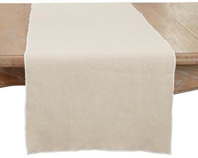 Saro Lifestyle Stonewashed Stitched Edge Table Runner