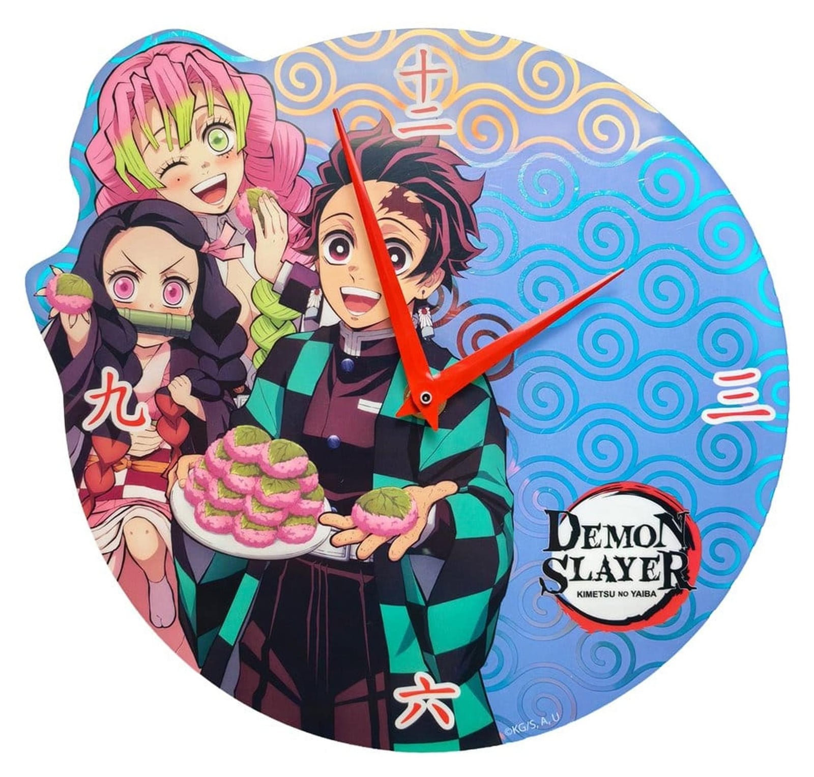 Sakami Merchandise Demon Slayer Kimetsu no Yaiba holografische wandklok voor kinderen