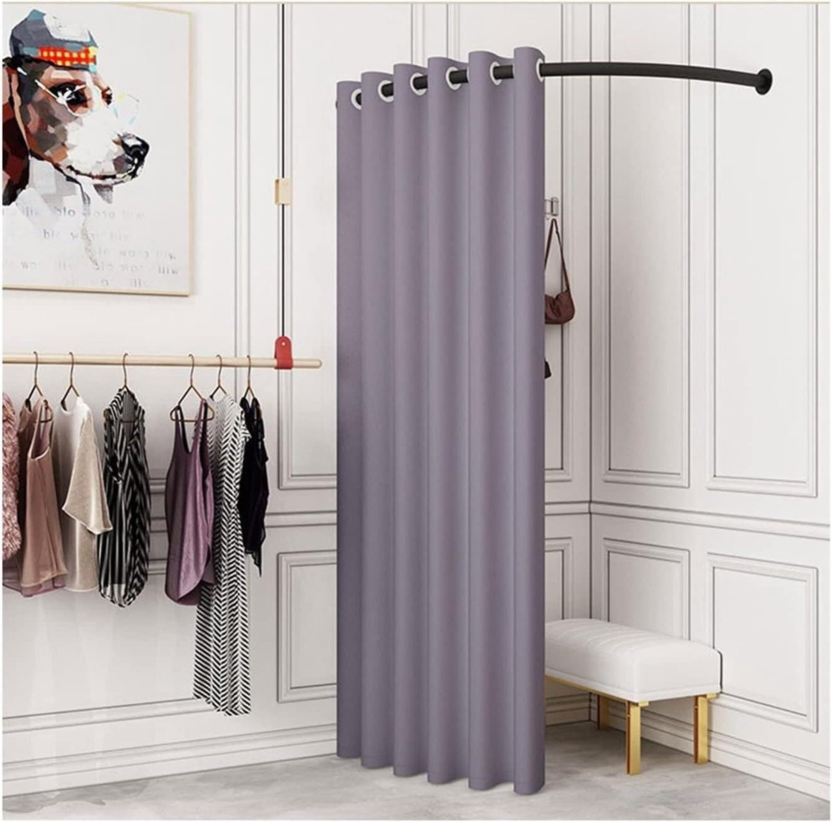 Mobiele Privacy Locker voor omkleden in winkels, verdikt stoffen frame, 90 cm, veelkleurig
