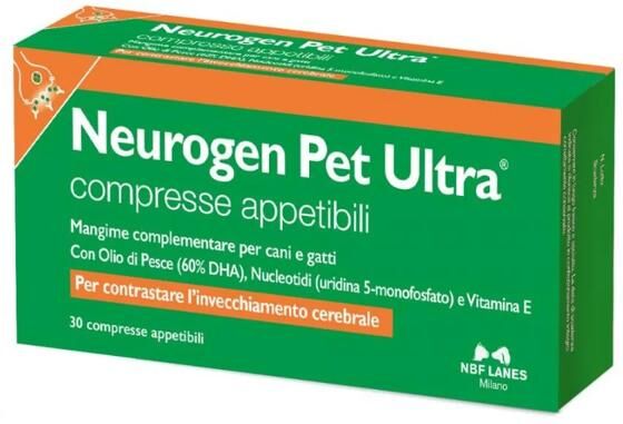 N.B.F. Lanes Neurogen Pet Ultra NBF Mangime Complementare Contro l'invecchiamento Cerebrale 30 Compresse Appetibili
