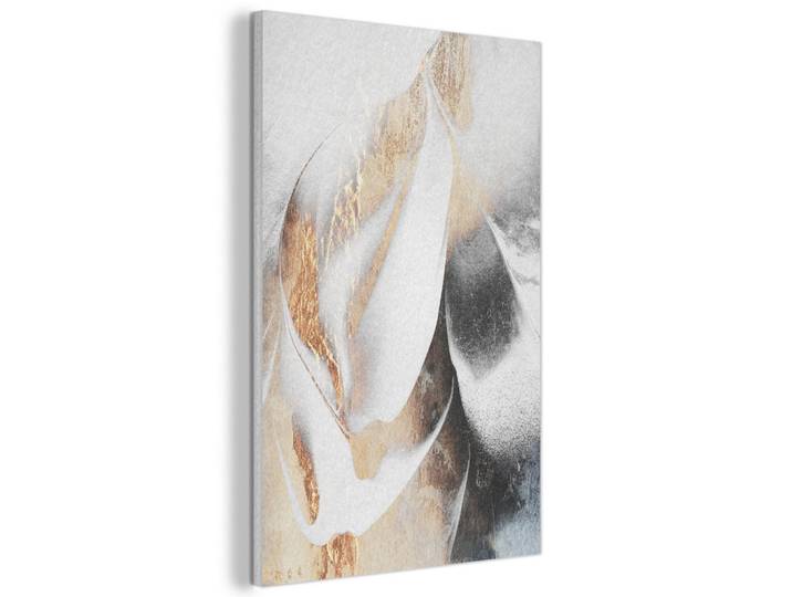 MuchoWow Akustikbild - Luxus - Abstrakt - Gold - Weiß - 60x90, Goldfarben, Kunststoff, Rechteckig, 60x90x0.9 cm, Wandverkleidung, Akustikpaneele