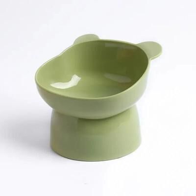 Uplift Essentials Ergonomic Tilted Neck Protection Pet Food & Water Bowl grass green