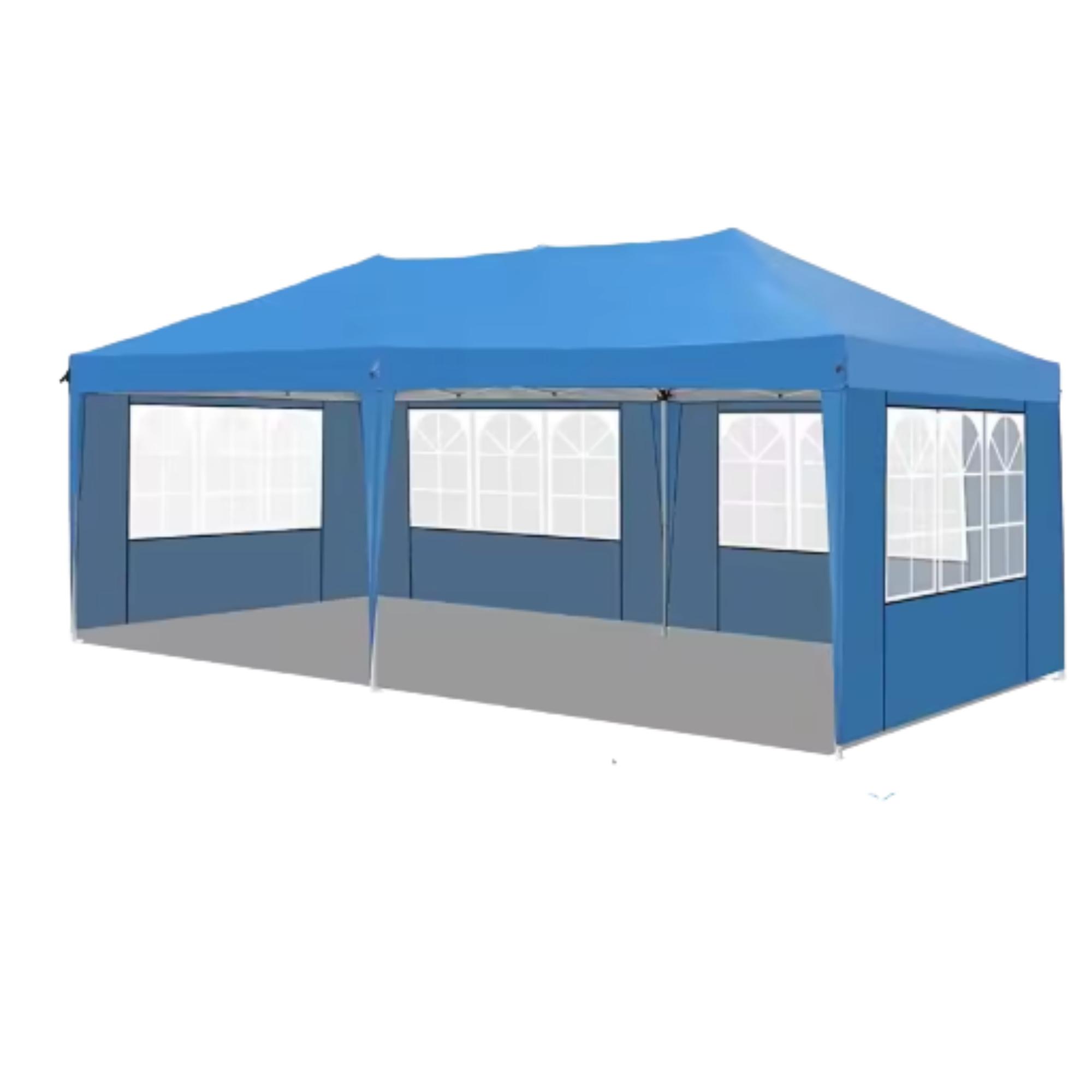 Partyzelt mit Seitenwänden - 300x600 cm - Faltbar - Blau - 420D Oxford-Gewebe - Easy-Up Pavillon - Wasserdicht & Wetterfest - Höhenverstellbar