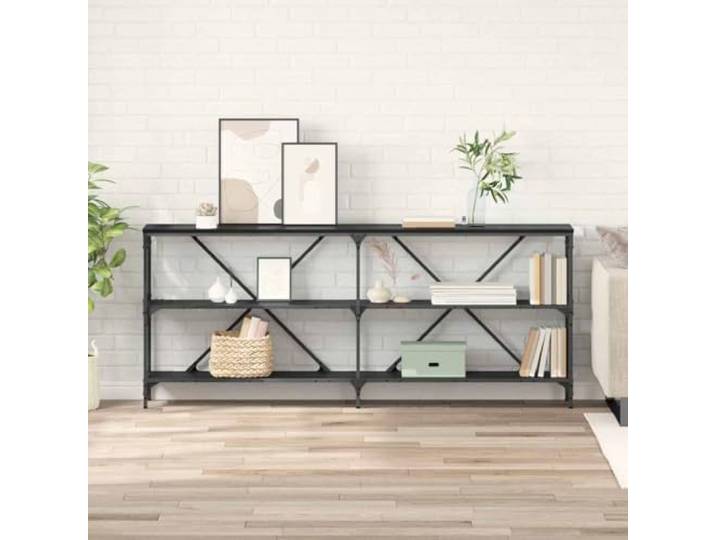 KPOUTRFG Konsolentisch Schwarz Eichen-Optik 180x30x75 cm Holzwerkstoff Flurtisch, Wohnzimmermöbel, Regalböden, Innenbereich, stabile Montage