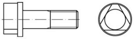 DIN 22424 Form A Dreikantschraube M10x30 Stahl 8.8 blank Dreikant ; Industrial Quality Supplies (224248010100030)