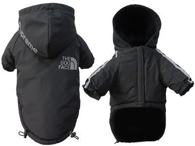 Discount Dollar Deals Reflective Pet Coat, Waterproof Dogs Clothes, Warm Fleece Winter Dog Jacket, Puppy Raincoat, Chihuahua Outfit black xl