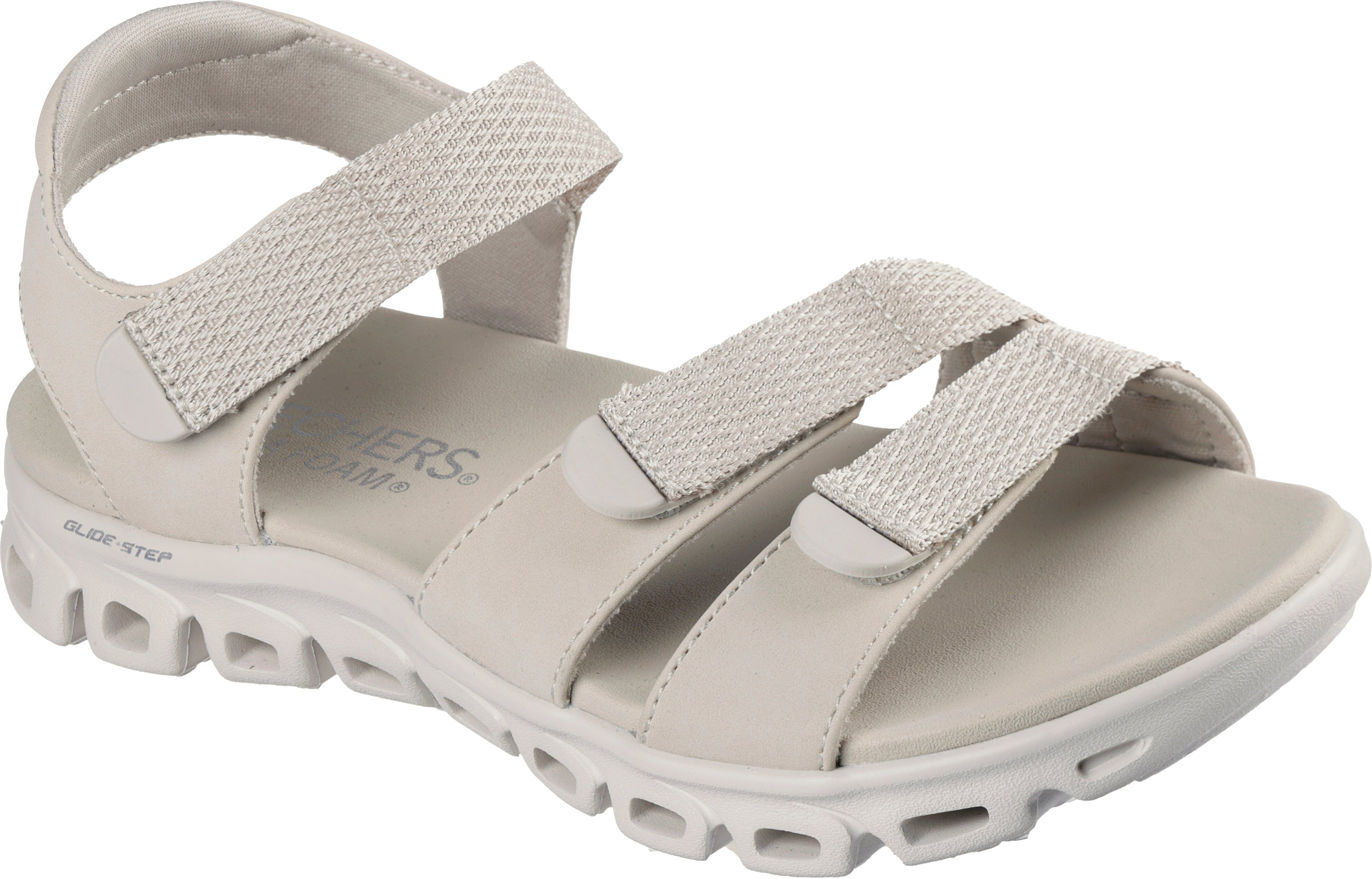 Sandale SKECHERS "GLIDE-STEP SANDAL-COUNT ON ME", Damen, Gr. 37, Textil, beige (steinfarben), Lederimitat, Synthetik, Schuhe Sandale, Sommerschuh, Freizeitschuh, Trekkingschuh mit Glide-Step steinfarben 37, Textil