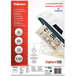 Fellowes Laminierfolien Capture125 ImageLast glänzend 125 mikron A3