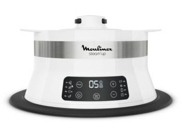 Moulinex - Cuiseur Vj504010r Steam Up Blanc Inox 8 Programmes Automatiques