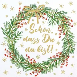Home Fashion, Rundherum festlich, Lunch-Servietten aufgefaltetes Maß 33 cm x 33 cm, im Viertelfalz, 20 Stück pro Pack